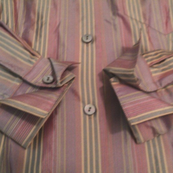 Worth Size 4 Blouse Stripes 100% Silk Long Sleeves - Picture 4 of 5
